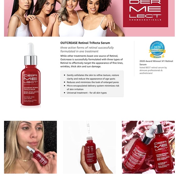 Dermelect Outcrease Retinol Trifecta Serum for Face **Brand New In Box** - Picture 4 of 7